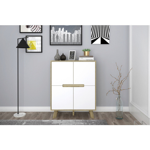 Möbilia Kommode aus MDF in Weiß und Natur, H: 102 cm, B: 80 cm, T: 40 cm - Bild 2