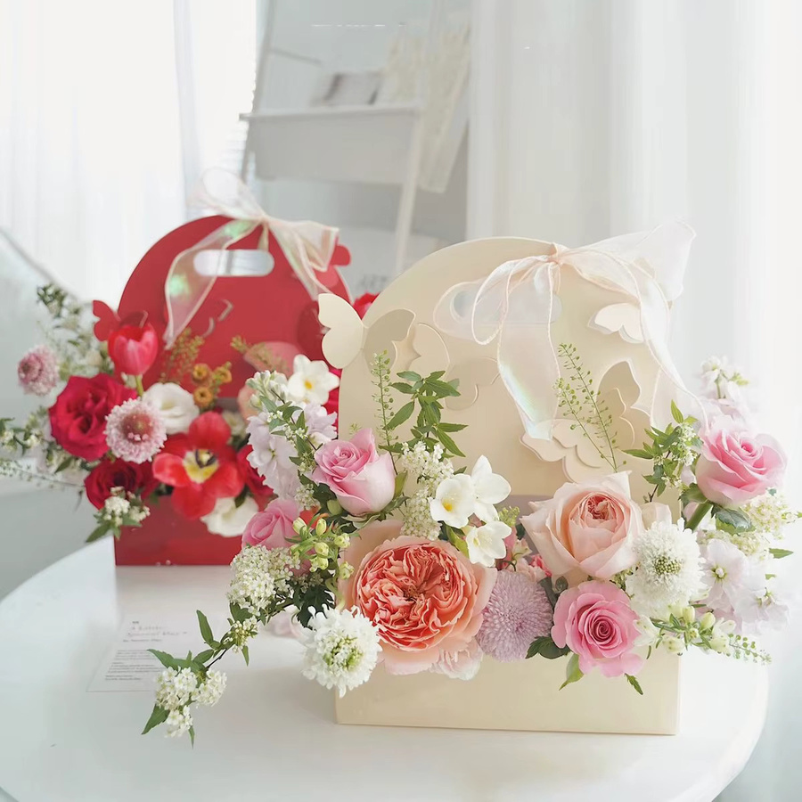 10 Stück Schmetterlings-Handblumenkasten aus transparentem PVC in Multicolour für Valentinstag und Festivals - Bild 3