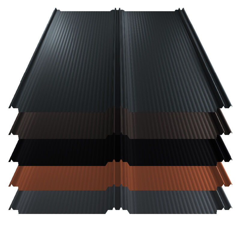 Stehfalz T-Panel Dach aus Stahl von Blachotrapez GmbH in Schwarz, Nanowelle, Breite: 110 cm, Materialstärke: 0,50 mm, Beschichtung: 50 µm Superior HB - Bild 1