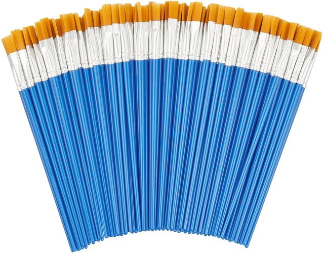 Relaxdays Malpinsel Set aus Aluminium und Kunststoff mit Nylonborsten in Blau, Silber und Hellbraun, Länge: 16,5 cm - Bild 1