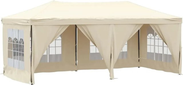 vidaXL Faltbares Partyzelt mit Seitenwänden aus 210D Oxford-Gewebe, Creme/Beige, B/T/H: 6 x 3 x 2,45 m - Bild 1