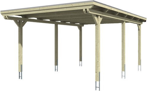 SKANHOLZ Carport Emsland aus Holz in Braun mit Regenrinne, B: 404 cm, T: 604 cm, H: 242 cm - Bild 1