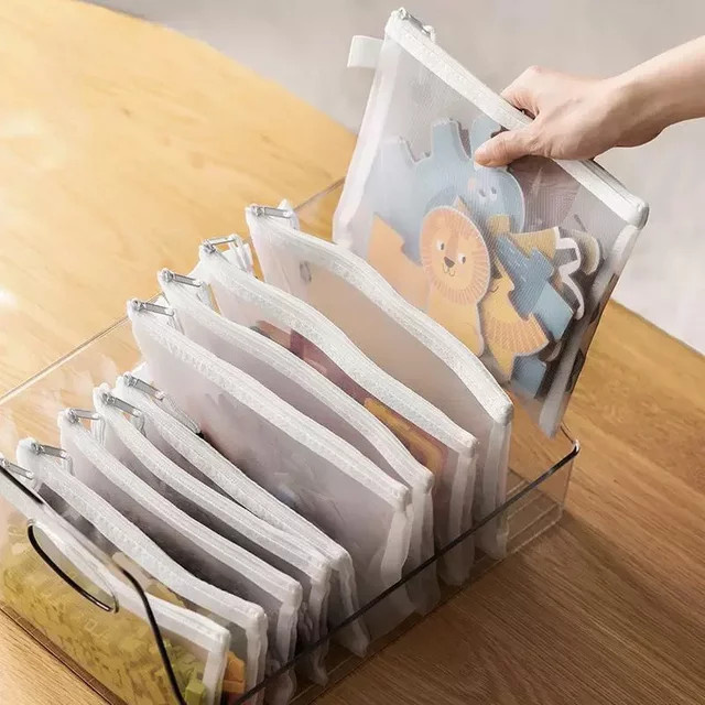 Wasserdichte Mesh Zipper Datei Tasche aus Kunststoff in Transparent zur Organisation von Dokumenten, Spielzeug oder Kosmetik - Bild 1