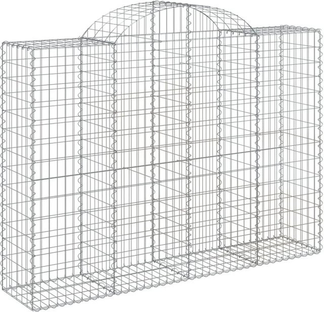 vidaXL Gabionen mit Hochbogen Set aus verzinktem Eisen, Silber, 18 Stück, B/T/H: 200 x 50 x 140/160 cm - Bild 1