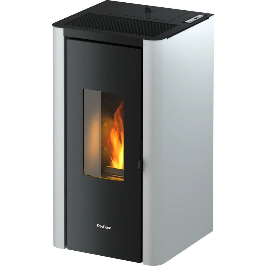Freepoint Pelletofen Indi Stahl in Weiß mit 7 kW Leistung und Automatik - Bild 2