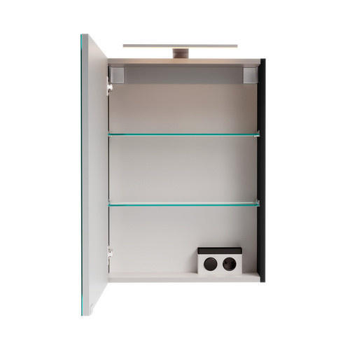 Fackelmann LED-Spiegelschrank SBC für das Badezimmer, Schwarz Matt und Grau, B/T/H: 50 x 15,3 x 68 cm - Bild 3