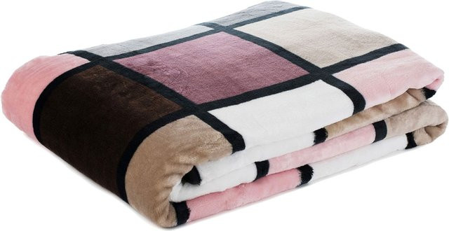 GÖZZE Cashmere-Feeling Decke Antigua in Pink, Purple und Multicolour, B/T: 150 x 200 cm - Bild 1