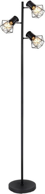 Globo Stehlampe Priska in Schwarz aus Metall mit E27 Fassung im Industrial Design - Bild 1