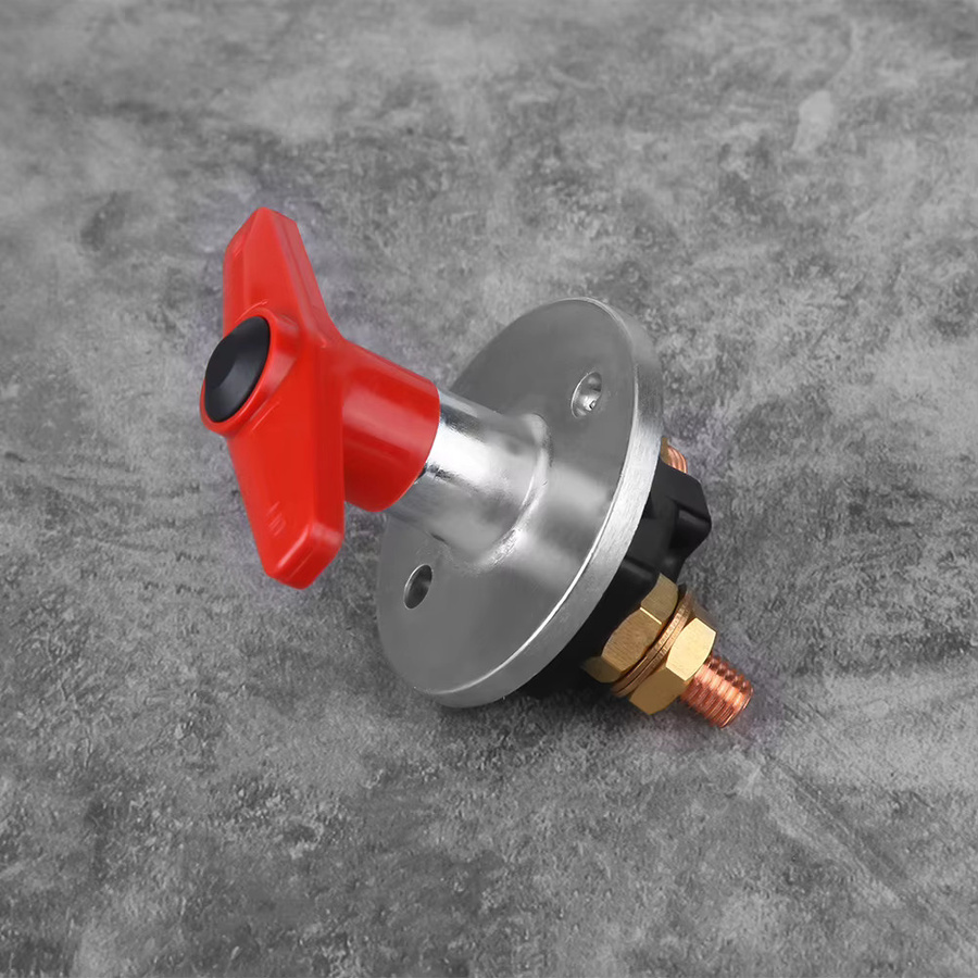 ESTINK Universal Batterie Trennschalter mit festem Schlüssel für 12V-60V Auto in Rot - Bild 3