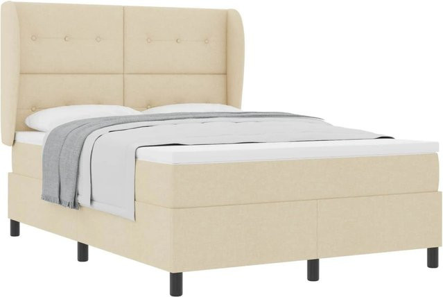 vidaXL Boxspringbett mit Matratze in Beige, modern gepolstert, B/T: 140 x 200 cm - Bild 1