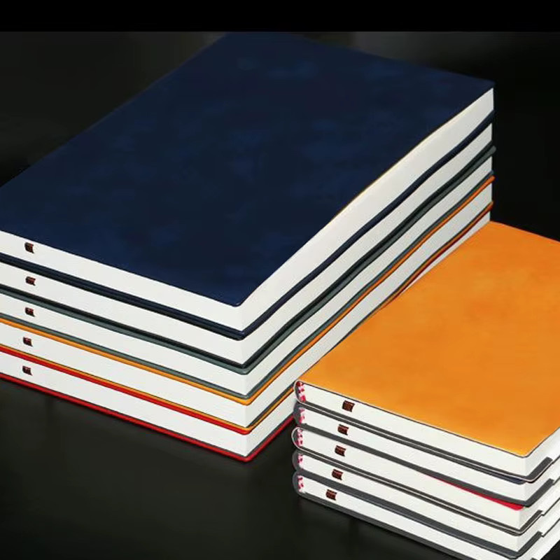 Sheepin Notizbuch A5 aus Kunstleder mit Hardcover, liniertes Tagebuch für Schule und Büro, 240 Seiten, Blau/Mehrfarbig - Bild 4