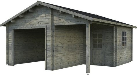 Palmako Holzgarage Roger ohne Tor in Grau aus Holz mit Satteldach B: 510 cm, T: 550 cm - Bild 2