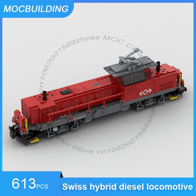 MOCBUILDING SBB AEM940 Alstom Prima H4 Schweizer Hybrid-Diesellokomotive, Bausteine, 613 Teile - Bild 1