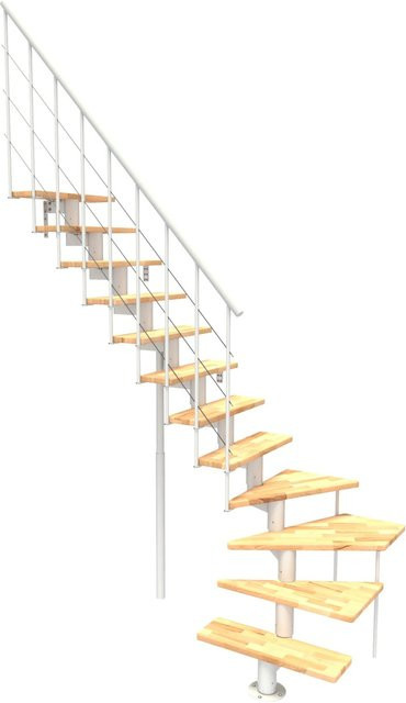 Minka Mittelholmtreppe Comfort Top Turn aus Buche in Weiß für eine Raumhöhe bis 312 cm - Bild 1