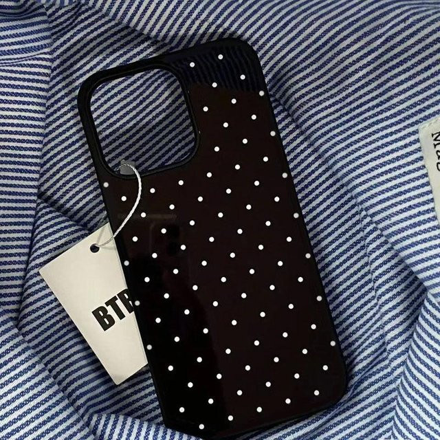 TONJUSA S Handyhülle mit Polka Dots Design in Schwarz für iPhone 15, 14, 13, 12, 11 Pro Max XS Plus und Mini - Bild 1