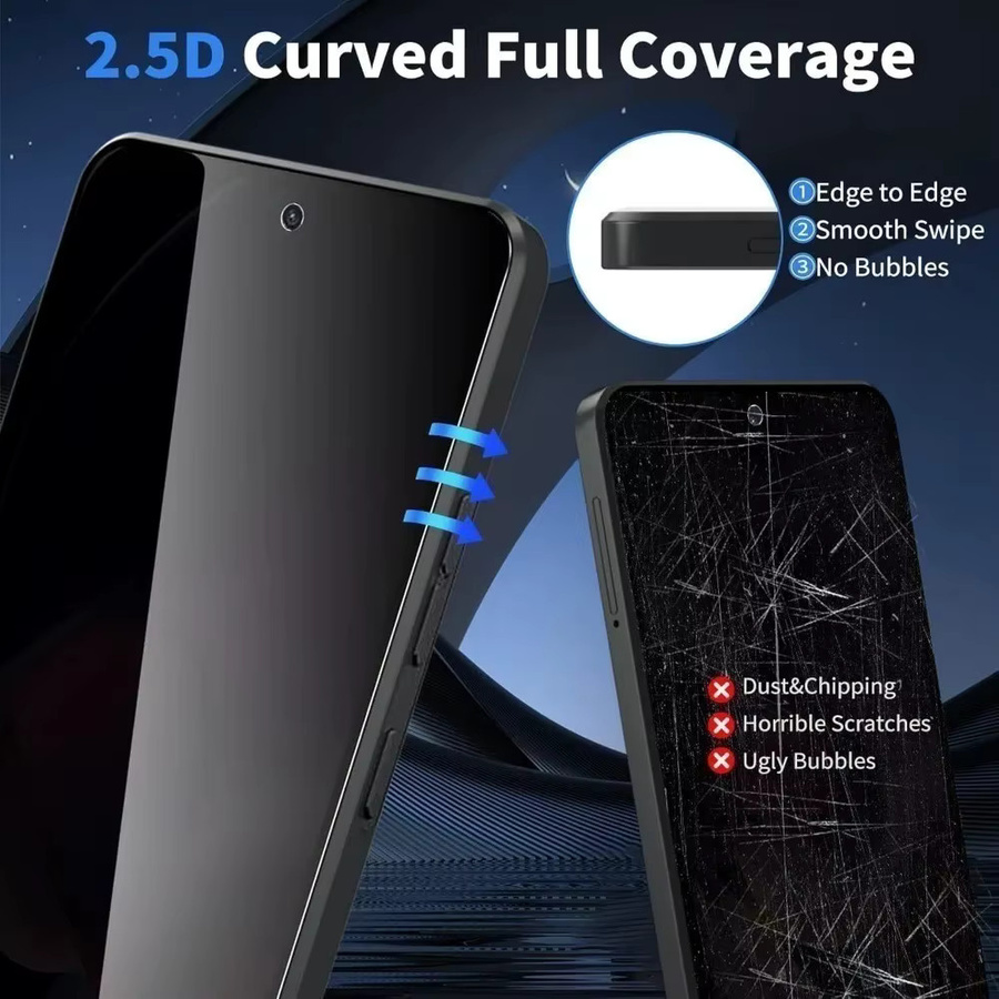 3er-Pack Blickschutz-Displayschutzfolie aus gehärtetem Glas mit 9H Härtegrad für Samsung Galaxy S26 S25 S24 Ultra S23 S22 S21 Plus S25 S24 FE - Bild 3
