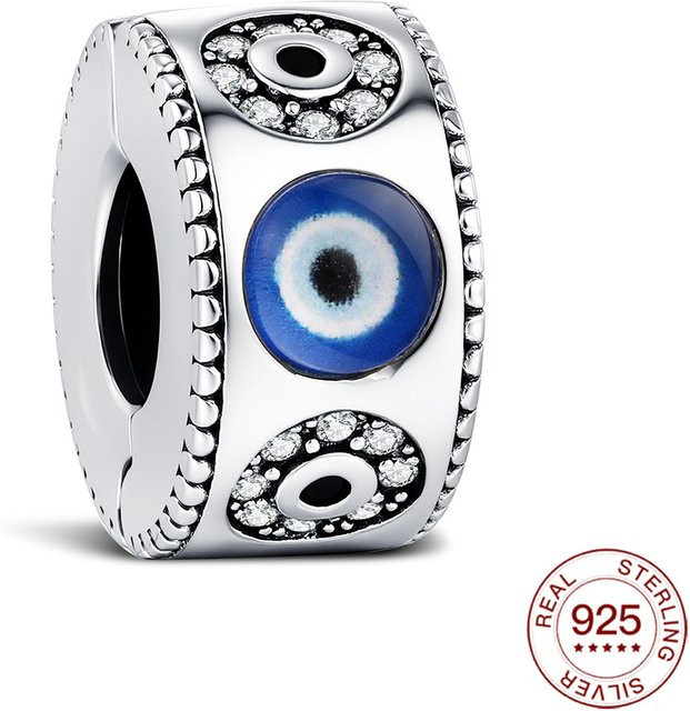 Charm 925 Silber, Perle, Türkisches Blaues Auge, Damen - Bild 1