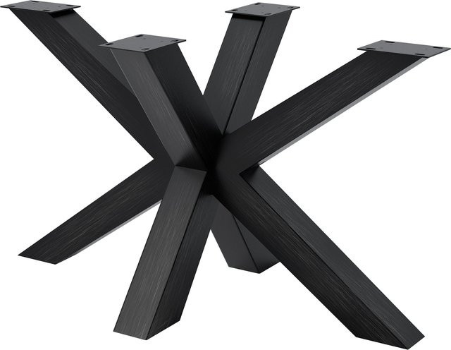CLP Tischbeine Harlan aus Metall in Schwarz Matt, stabiles Tischgestell im Industrial Design mit X-Frame für deinen Esstisch oder Schreibtisch - Bild 1