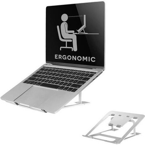 Neomounts by NewStar NSLS085SILVER Laptop Ständer für 10-17 Zoll, 6-stufig höhenverstellbar und zusammenklappbar, Silber - Bild 1