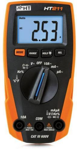 HT Instruments HT211 Digitales Hand-Multimeter CAT III 600V in Orange mit 4000 Counts - Bild 1
