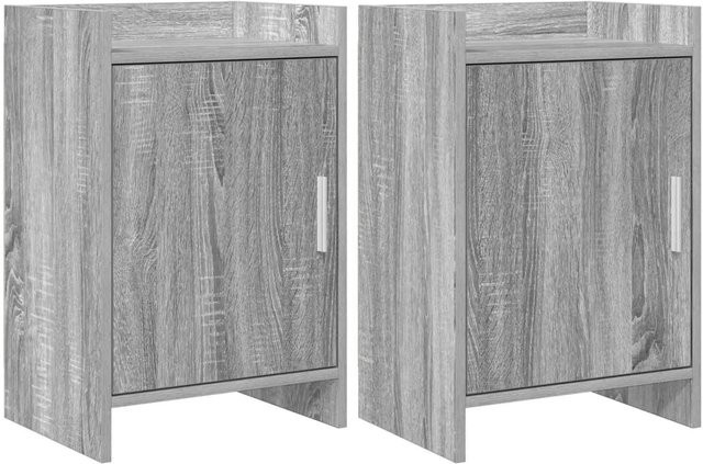 vidaXL Nachttische 2er Set Grau Sonoma aus Holzwerkstoff B/T/H: 40 x 30 x 60 cm - Bild 1