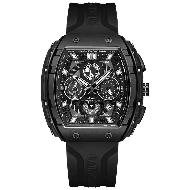 Mark Fairwhale Chronograph, Quarz, Tonneau, Weiß, Silikon, Herren - Bild 2