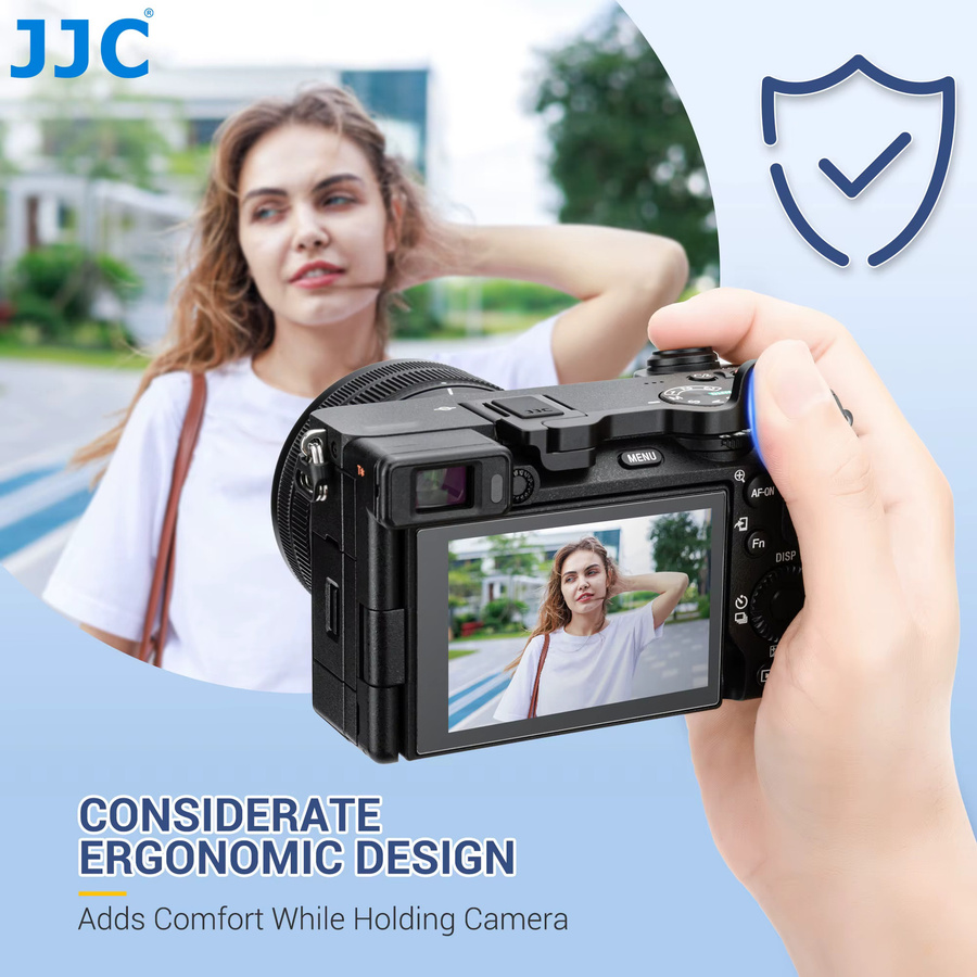 JJC Deluxe Metall Daumengriff für Sony A6700 Kamera in Schwarz - Bild 2