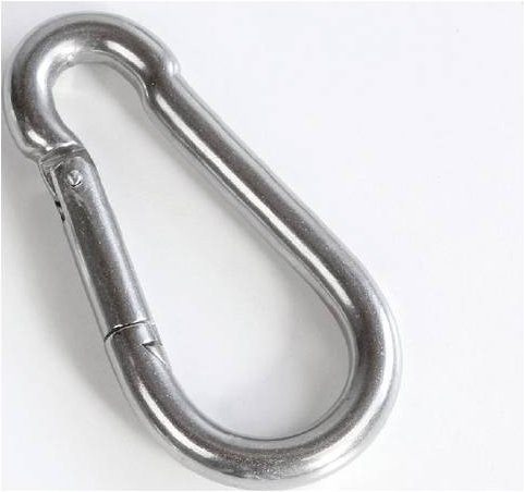 KERN HCB-A01 Karabiner aus Edelstahl mit Sicherheitsverschluss in Silber, Öffnung ca. 15 mm, für Hängewaagen HCB und HCN - Bild 1