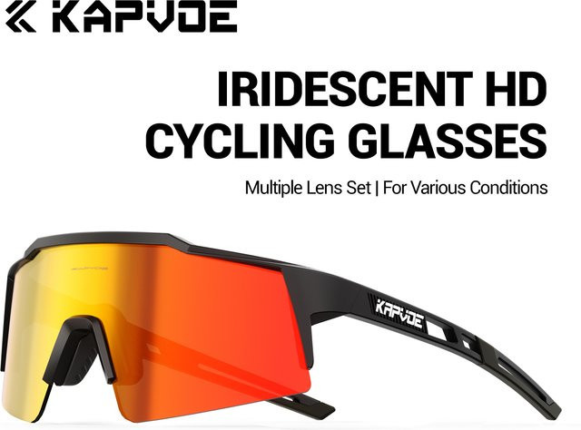 Kapvoe Sportsonnenbrille, Unisex, Vollrand, Kunststoff - Bild 1