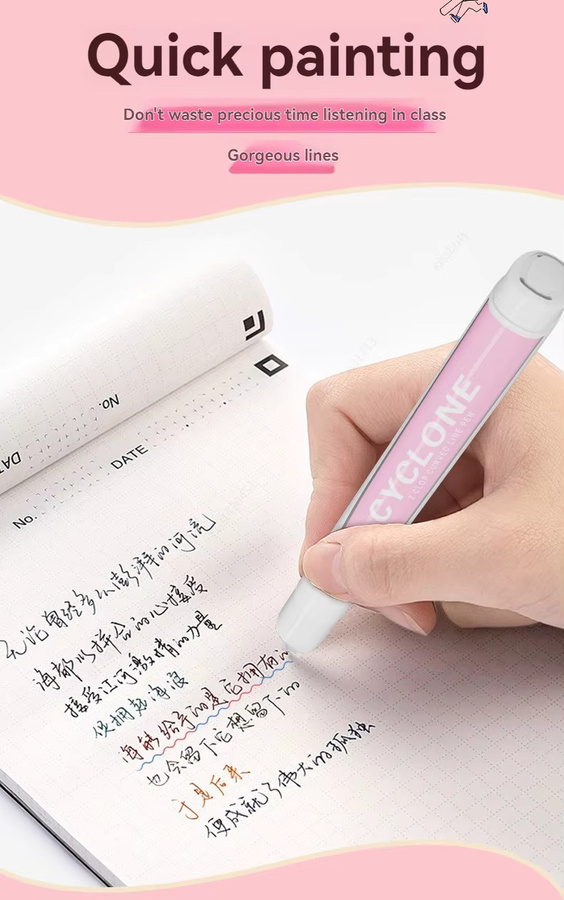 Haile Doppel-Farben Highlighter mit Kurvenform und Bullet-Spitze in Multicolour für Schule und Büro - Bild 2