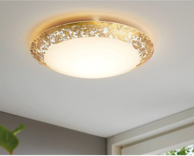 Eglo Montenovo LED-Deckenleuchte in Weiß und Gold aus Stahl und Glas - Bild 1