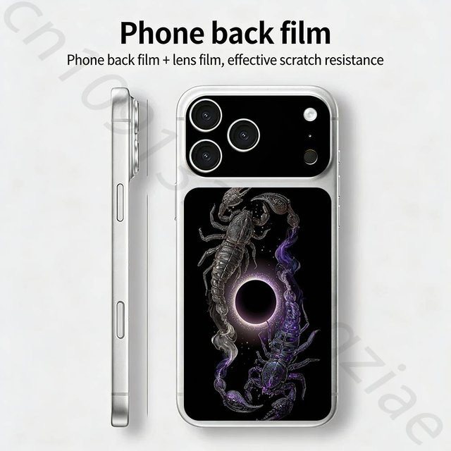 Skorpion TICKET Decal Skin Wrap Schutzfolie für iPhone 17 Pro und iPhone 17 Pro Max in Schwarz - Bild 1