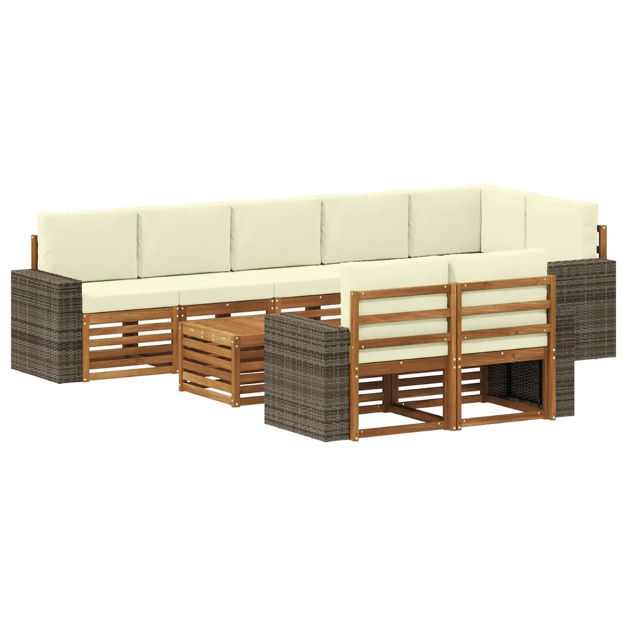 vidaXL Sofagarnitur aus Massivholz Akazie in Braun mit modernem Latten-Design - Bild 2