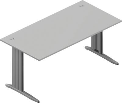 Schreibtisch Arlon-Office in Lichtgrau mit Kabeldurchlass, B/T/H: 160 x 80 x 73 cm - Bild 1