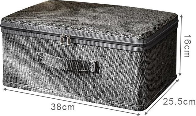 HomeStorage Kleider-Organizer mit Passwortsperre in Grau, faltbare Aufbewahrungsbox für Hosen und Pullover, B/T/H: 38 x 25,5 x 16 cm - Bild 1
