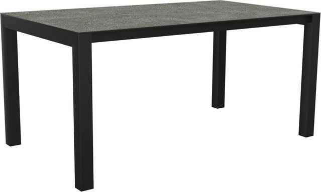 Stern Ausziehtisch aus Aluminium in Anthrazit mit Tischplatte Silverstar Flint, B/T: 130 bis 180 x 80 cm - Bild 1