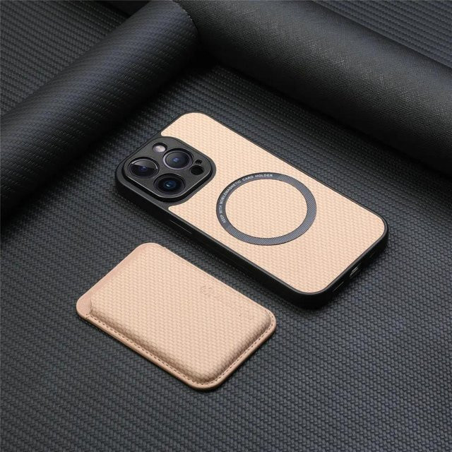 Motorola Magnetische Hülle mit Kartenhalter und Geldbörse für Moto G15 in Beige - Bild 1