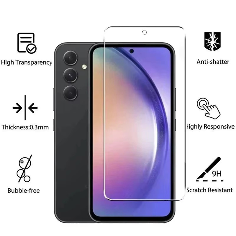 5er Pack Gehärtetes Glas Display Schutzfolie für Samsung Galaxy A51 A52 A53 A54 A70 A71 A72 A73 A12 A13 A14 A23 A33 A34 S21 S20 FE in Transparent - Bild 2