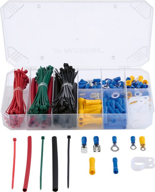 Parkside Kleinteileset Niedervolt Kabel-Stecker-Kabelklemme Set in Multicolor - Bild 1