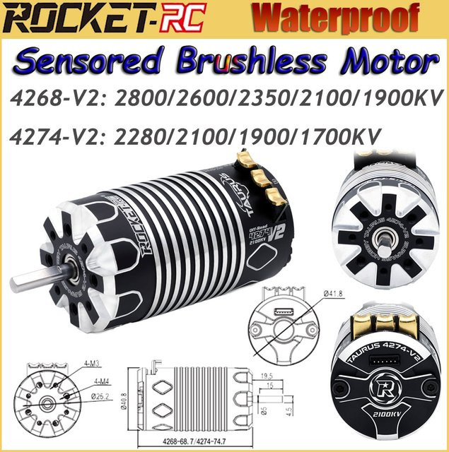 ROCKET-RC 4268 4274 V2 bürstenloser Sensormotor, wasserdicht, 1:8 - Bild 1