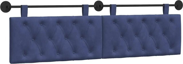 vidaXL Wandmontiertes Samt-Sitzmöbel in Polizeiblau, B/T/H: 170 x 55 x 7 cm - Bild 1