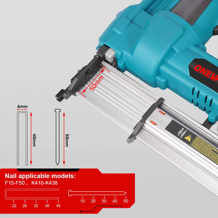 ONEVAN 2-in-1 Akku-Tacker und Nagelpistole bürstenlos für Makita 18V Akku - Bild 3