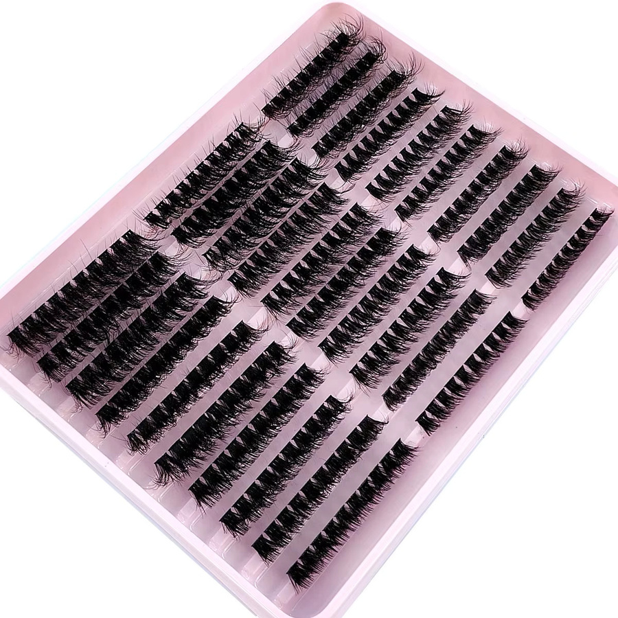 HBZGTLAD Cluster-Wimpernverlängerung, 300 Stück, Black, natürlich - Bild 3