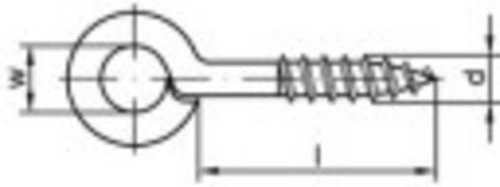 TOOLCRAFT Ringschraubösen Typ 1 aus Stahl, galvanisch verzinkt, Farbe: Silber, Durchmesser: 12 mm, Länge: 25 mm, 100 Stück - Bild 1