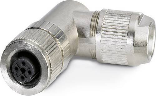 Phoenix Contact 1554542 Sensor-Aktor-Datensteckverbinder M12 Buchse gewinkelt, 4 Pol, silber - Bild 1
