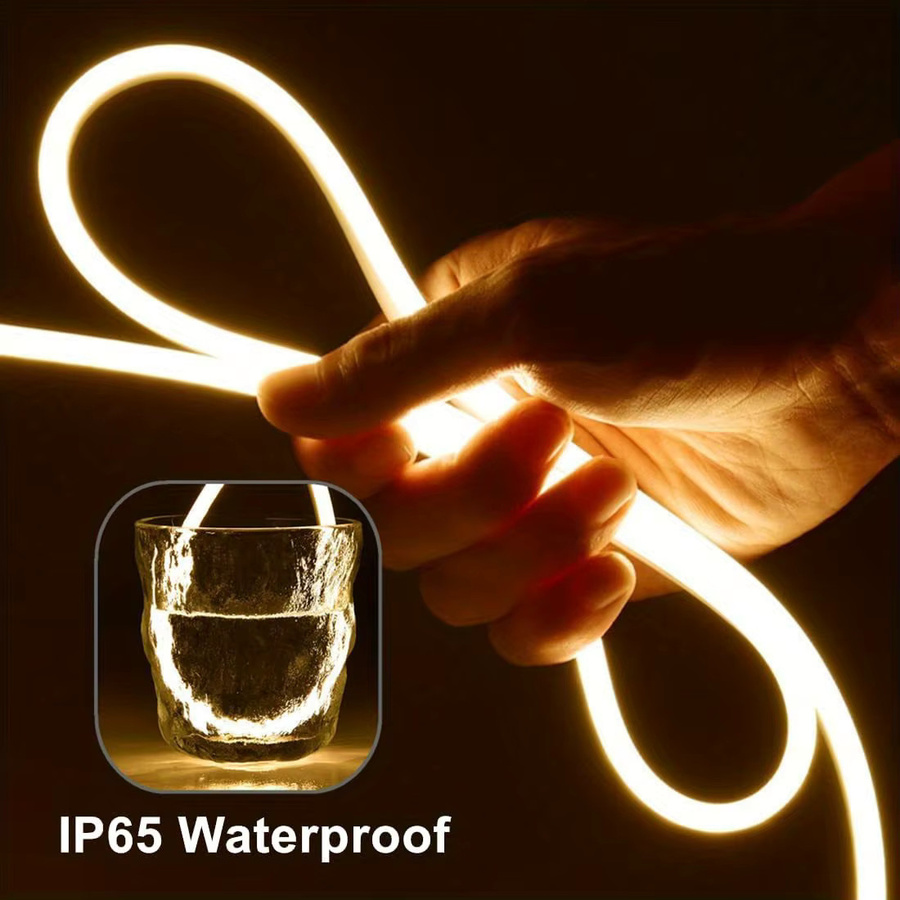 Shine-tale Neon LED Lichtstreifen mit Bewegungssensor und Dimmer, weißes Silikon-Lichtseil mit USB-Anschluss, wasserdicht für Home und Outdoor Decor - Bild 2