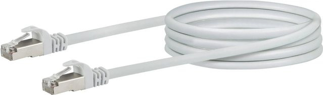 Schwaiger CAT 6 Netzwerkkabel SF/UTP mit RJ45 Stecker, Ethernet/LAN, Weiß, Länge: 50 cm - Bild 1