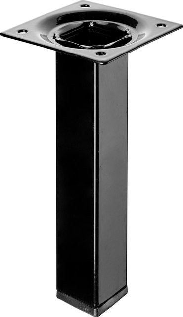 Hettich Tischbein Eckig aus Stahl in Schwarz Hochglanz, B/T/H: 2,5 x 2,5 x 15,0 cm - Bild 1