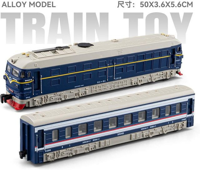 Linyi toy car Hochgeschwindigkeitszug Waggon, Modell, mit Sprühgeräusch und Licht, Metall, Blau - Bild 1