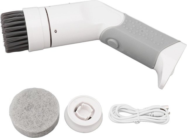OutsideWorld Elektrische Reinigungsbürste mit USB-Akku zum Schrubben von Fliesen, Badewanne und Boden in Grau - Bild 1